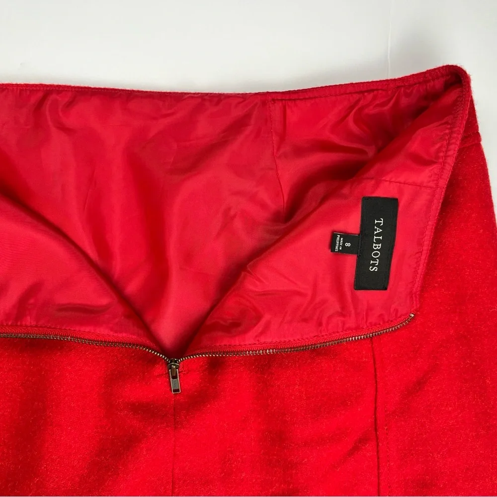 Talbots Red Wool Blend Skirt Women's‎ Size 8